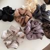French Satin Large Hair Ropes Headband For Women Simple Oversized Elastic Hairband Scrunchies Hair Ornament Ponytail Headwear