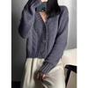 Autumn and Winter V-neck New Cardigan Women Short Sweater Thickened Solid Color Twisted Outside Coats Loose Casual Simple Clothing
