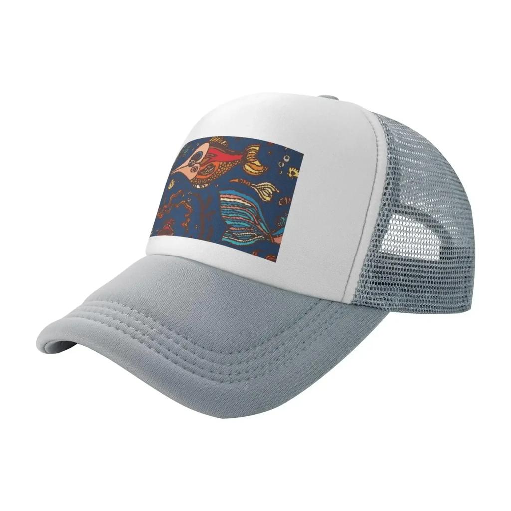 Tropic Sea Life Gray Mesh Baseball Cap Sun Visor Hat WoUnisexs Unisex Sun Hats Sport Cap Trucker Hat