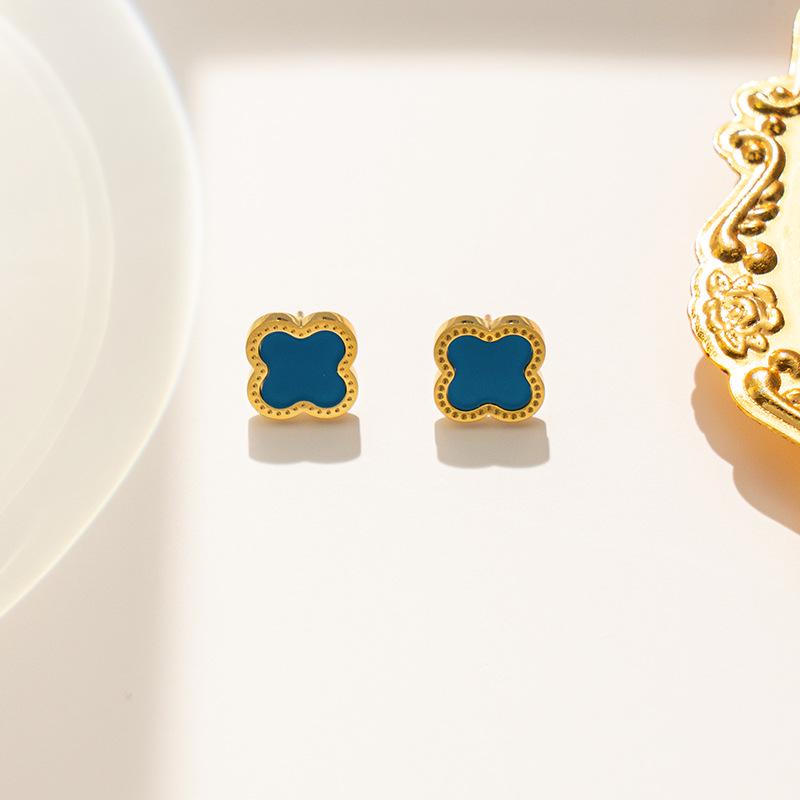 Clover Titanium Steel Stud Earrings for Women - Summer 2023 Trendy Design