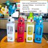 700ml Creative Portable Square Sports Water Bottle with Handle and Straw