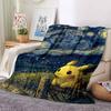 1Pc Pikachu Starry Sky Flannel Blanket, Soft And Comfortable, Casual Warm, Camping Travel, Christmas, Halloween Xmas Gift N1124