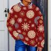 Men's Neck Knit Sweater with Christmas Print for Fall Winter Holiday
