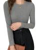 Quality bottoming shirt long-sleeved spring and autumn early autumn inner wear with white crew neck T-shirt women's versatile top