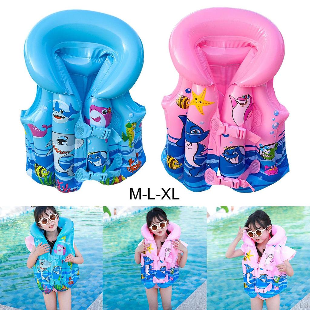 Kids Inflatable Swim Vest Float Swimsuit Buoy Aid for Kayak Fishing Surfing
