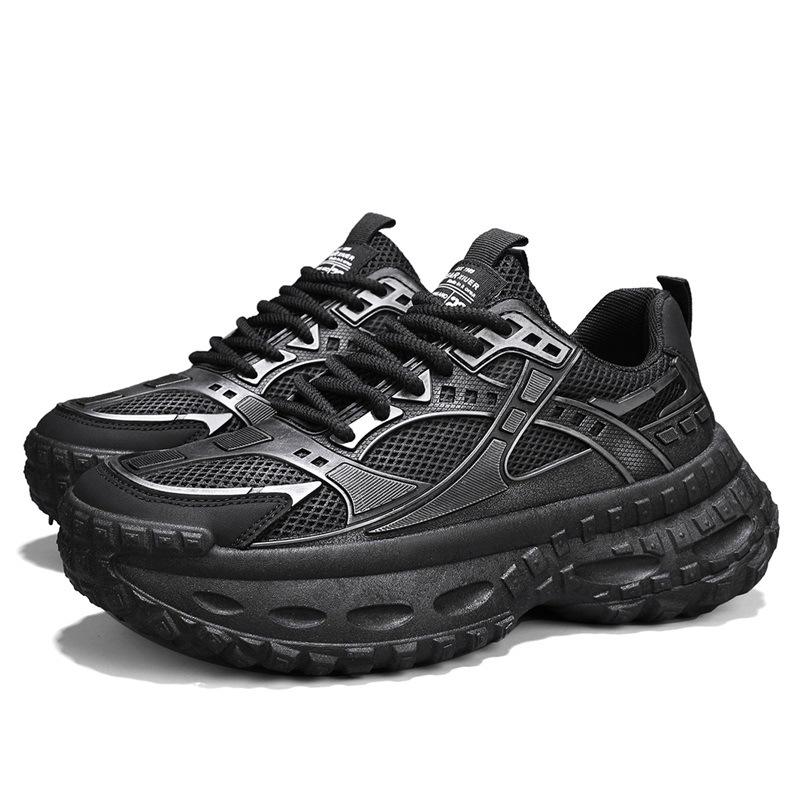 New Mesh Breathable Outdoor Casual Sports Shoes Men's Heightening Tire Sole Thick-soled Dad Shoes Men's