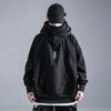 Herren Frühling und Herbst Saison Slim Fit Übergröße Kapuzenpullover mit hohem Kragen Lockerer High Street Hip Hop Sweatshirt Jacke