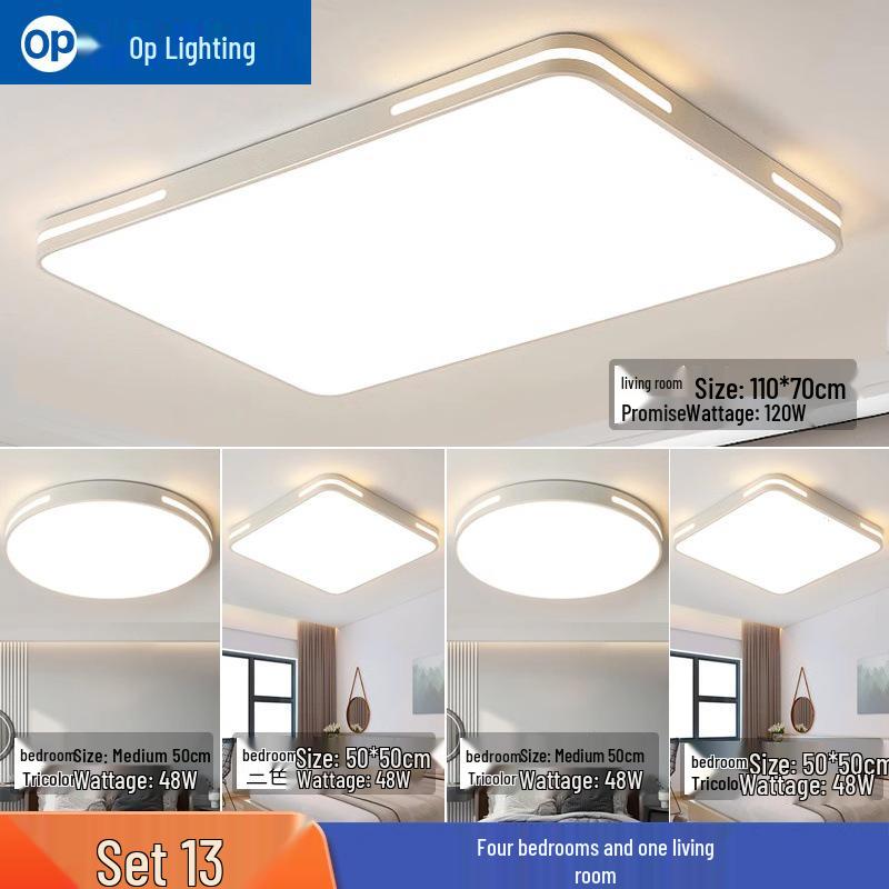 Ultra-Thin Minimalist LED Ceiling Light for Living Room, Dining Room, Bedroom - Modern Whole House Lighting Package