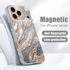 Sandstone Marble Pattern Case For iPhone 17 Pro Max Funda iPhone 16 15 14 13 Pro Max Magnetic For Magsafe Hybrid Slim Matte Cover