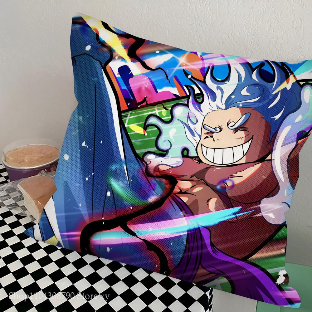 One Anime Pieces Monkey D. Luffy Pillow Case Fashion Square Pillowcase Bedroom Sofa Room Ins Decoration Leisure Cushion Cover