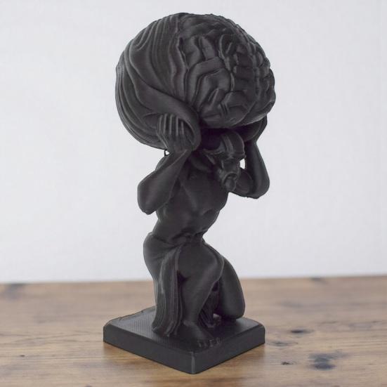 3D-gedruckte Desktop-Figur Kleiner Mann mit Gehirn Skulptur für Wohnzimmer Schlafzimmer Büro Schreibtisch Regal Dekoration