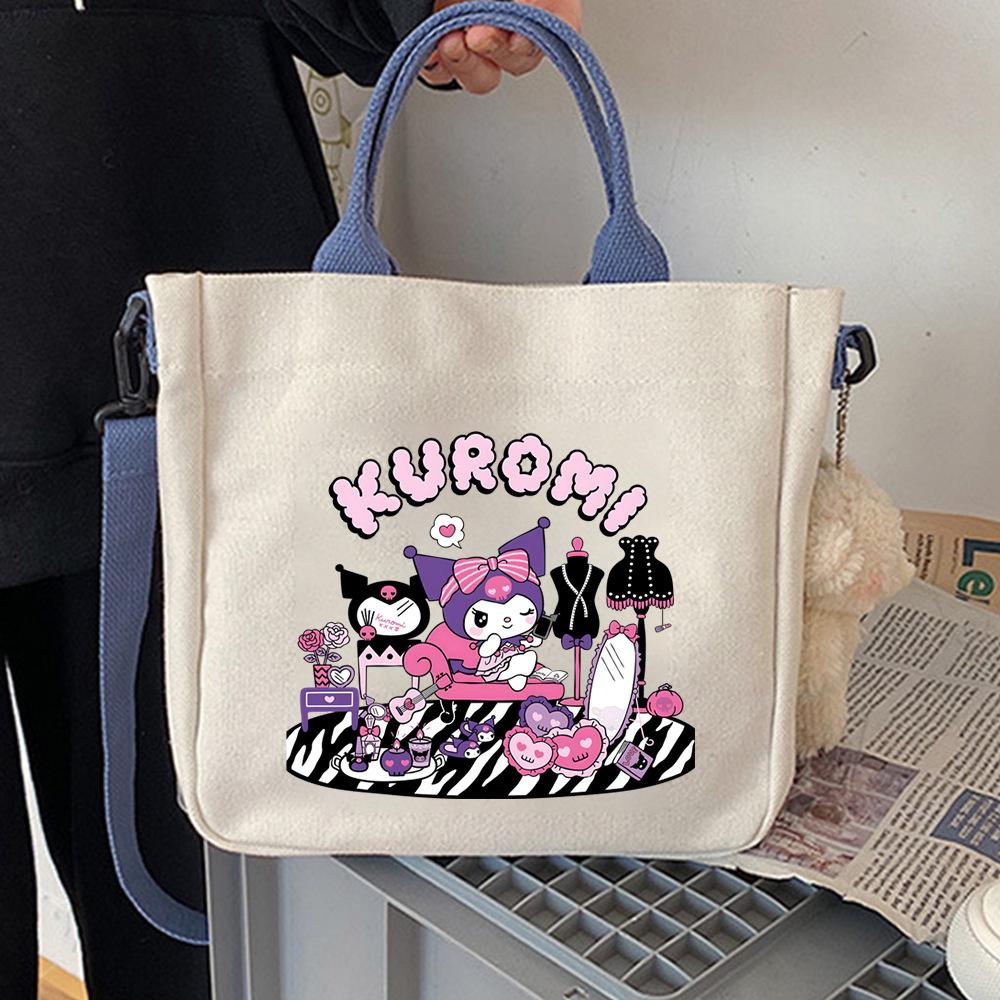 Japanese Cartoon Cute Hand-Held Canvas Bag Niche Design Shoulder Bag To Work Commuter Messenger Bag Woman