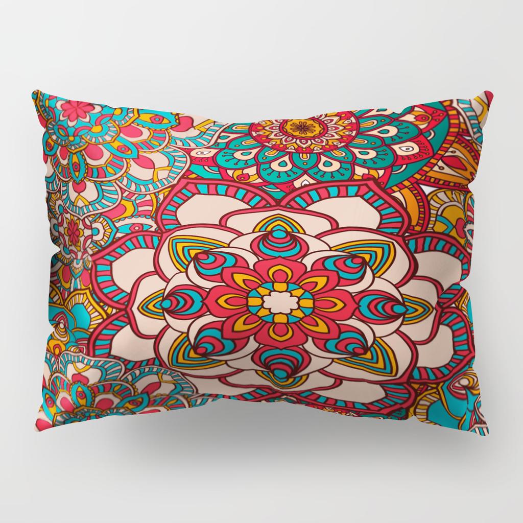 Retro Ethnic Style Pillow Cover Single-Sided Polyester Car Cushion Cover Bohemian Pillow Cover Waist Pillow Cover