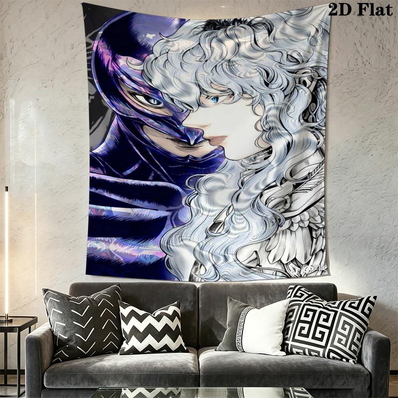 Berserk Wall Tapestry Aesthetic Wall Hanging Printed Fabric Blanket Decorative Tapestries for Bedroom Living Room Home Decor