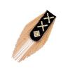 Spalline Punk Borchiate con Catena Dorata e Frange Spilla Distintivi Spalla per Blazer e Giacche