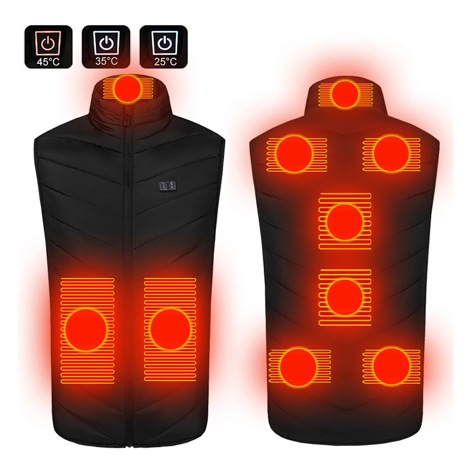 

Newly Upgraded Control 9 Heating Vest Constant Temperature Intelligent Electric Heating Vest XXXL чорний