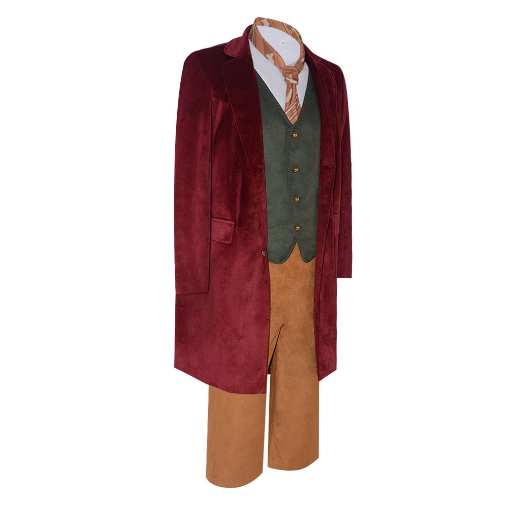 Le Hobbit Bilbo Sacquet Costume Cosplay Halloween Tenue de Jeu de Rôle Cape Style Médiéval et Accessoires