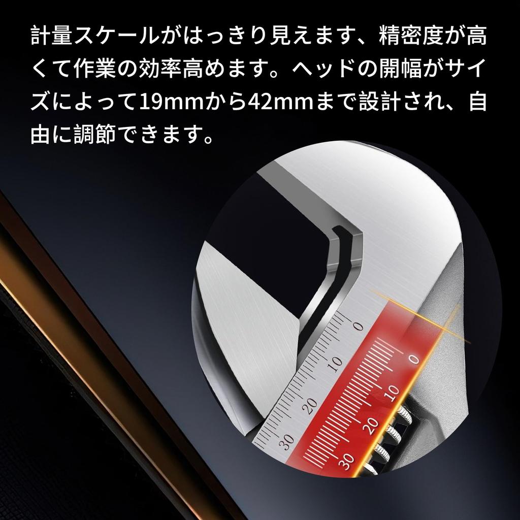 Adjustable Spanner Wide for Faucet Work and Wrench Set Wrench, Wrench, [Lightweight, Opening, Palm-Sized] Large-Opening Repairs, Black,