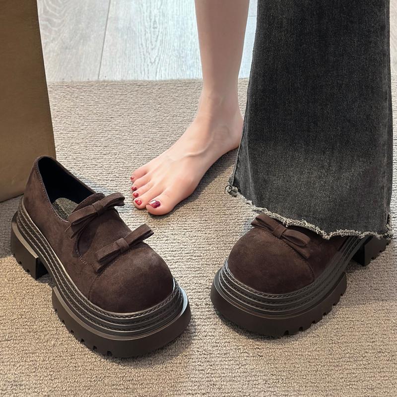 

Flats Mary Jance Women Shoes Platform Bow Dress Loafers Shoes Sport Autumn 2025 Nre Trend Casual Zapatillas De Mujer 35