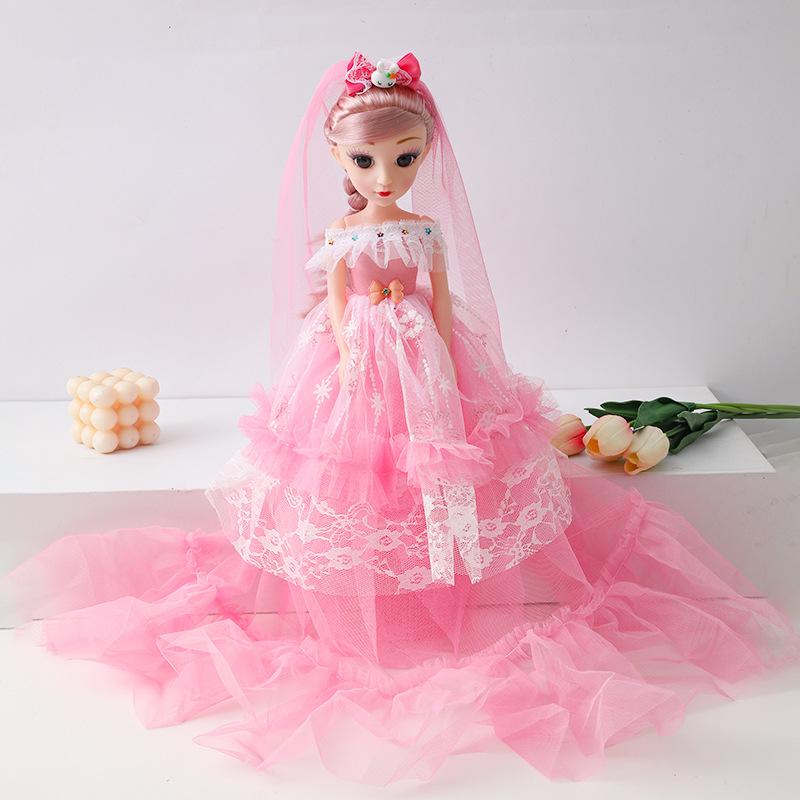 55cm Oversized Wedding Dress 3D Real Eye Music Doll Girl Toy