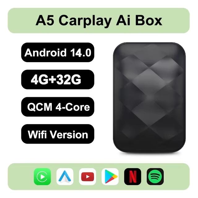 2025 New 3IN1 Android14 Wireless Carplay Android AutoAdapter Upgrade Plug&Play For Youtube Netflix Dongle Wireless Car AI TV BOX