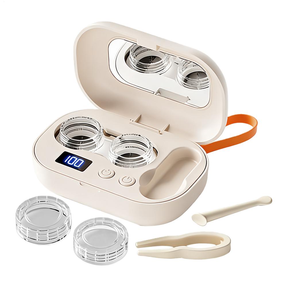 

Travel Contact Lens Case Kit, Ultrasonic Portable Electric Home Supplies Cute Contact Lens Case for Outdoor Fitness Travel Home белый