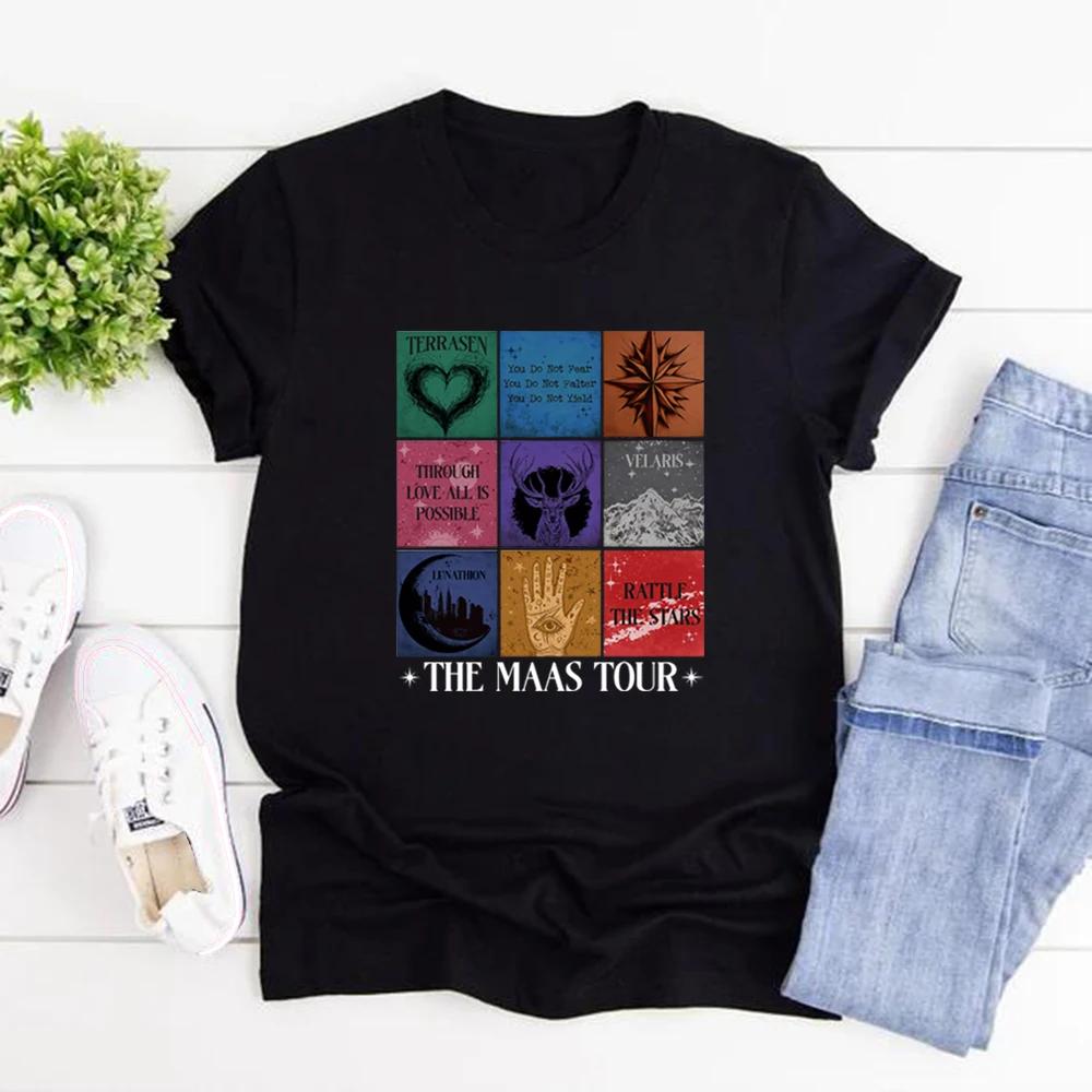 Sarah J Maas Eras Tour Shirt The Maas Tour Tee Crescent City Tshirt Womens Graphic T Shirts Throne of Glass Merch SJM Fans Gift