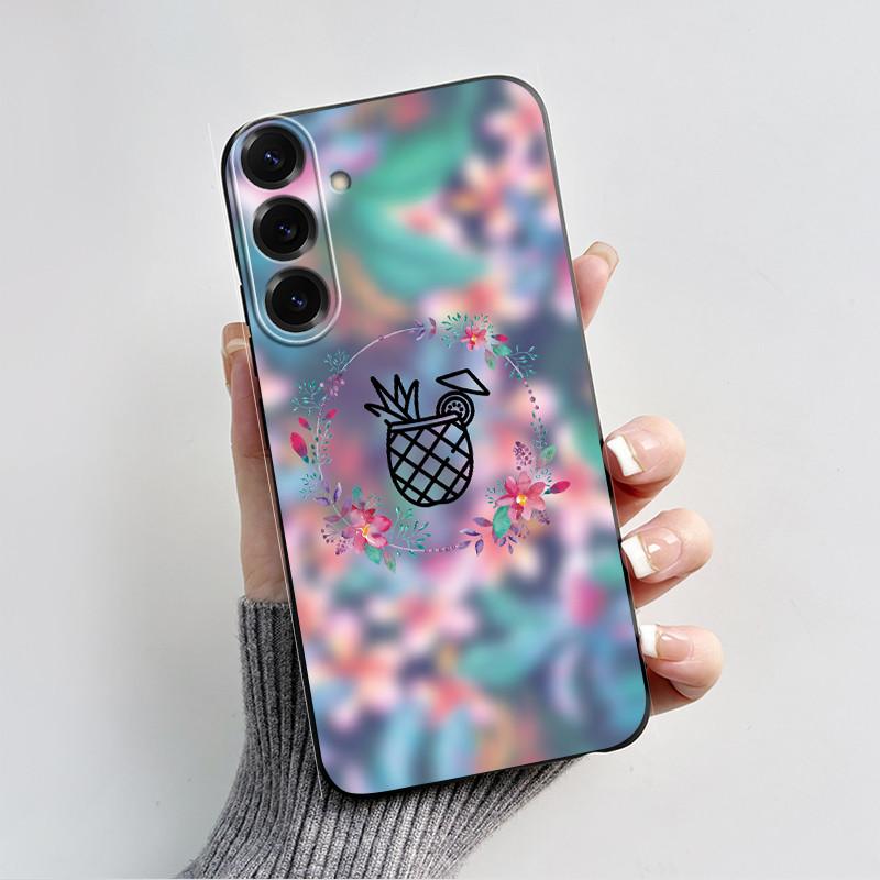 For Samsung Galaxy A26 A36 A56 5G Casing New Design 2024 Heart Printed Black Matte Soft Silicone Protective Cover Case