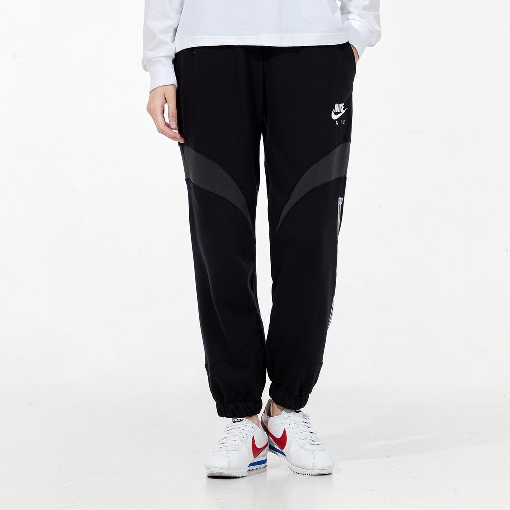Nike As W Nsw Air Flc Mr Jggr Vyšívané Logo Color Block Pletené Sportovní Joggers Dámské Joggers Černé DD5420-010