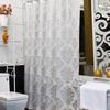 Shower Curtain Silver Floral Printed Water Resistant White Bathroom Curtain 181cm Luxury Pvea Fabric Toilet Decor with Hooks