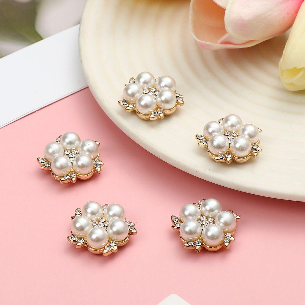 Clothes Decoration Pearl Flower Buttons Sewing Buttons Crystal Glass Stone Rhinestone Buttons
