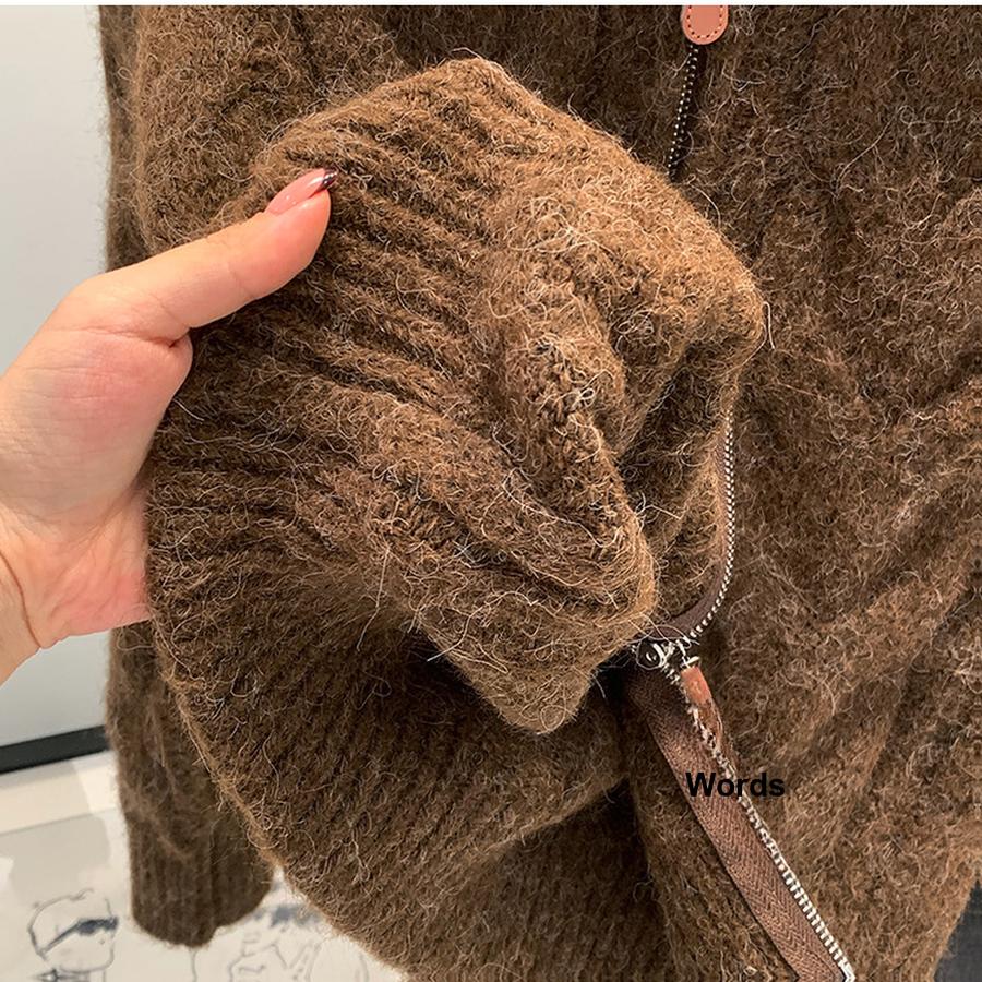 Oversized Chunky Cable Knit Sweater Coat for Women, Autumn Winter High-End Casual Knit Cardigan Top