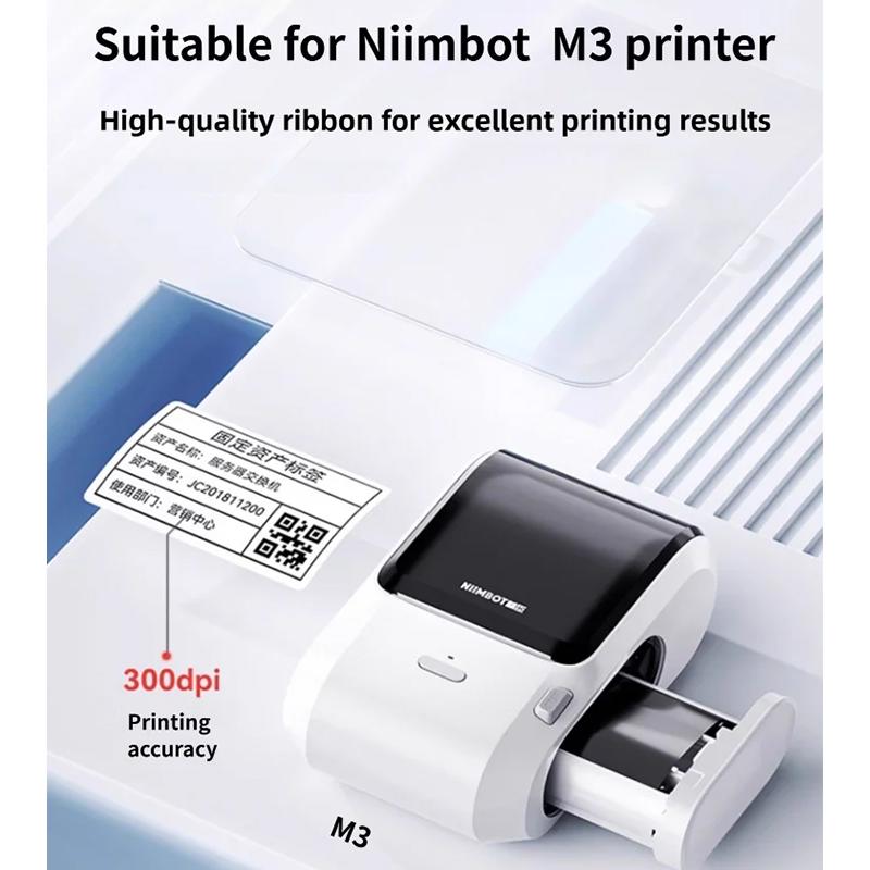 Niimbot M3 Thermotransfer-Etikettendrucker Farbband Schwarz Weiß Rot Golden Grün Blau Farbdruck Karbonband Langzeitlagerung