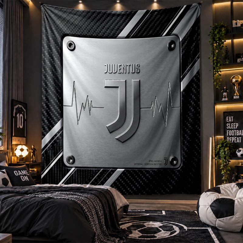 Wall Hanging Tapestry Juventus FC Print Cloth for Living Room Bedroom Home Decor