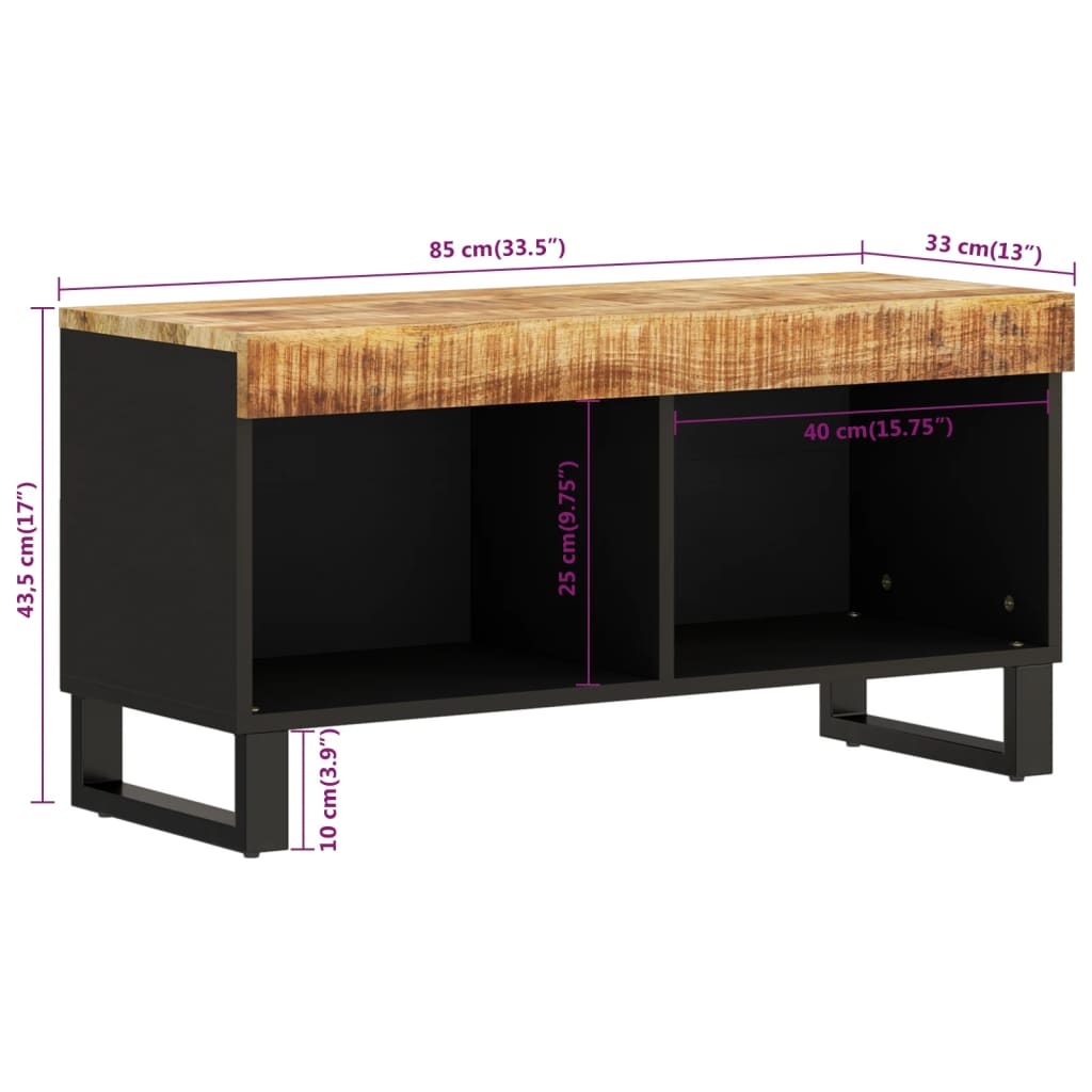 TV Stand 85 x 33 x 43.5 cm Solid Mango Wood