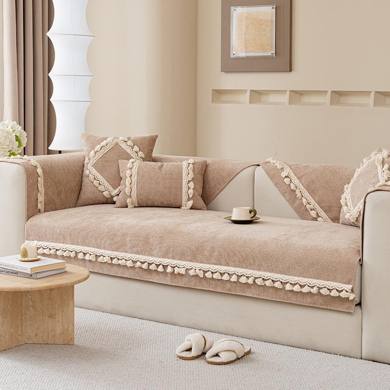 Neues Sofakissen Universal Rutschfest Zu Allen Jahreszeiten, Modern Schlicht High-End Leichter Luxus Chenille Stoffbezug Kissen