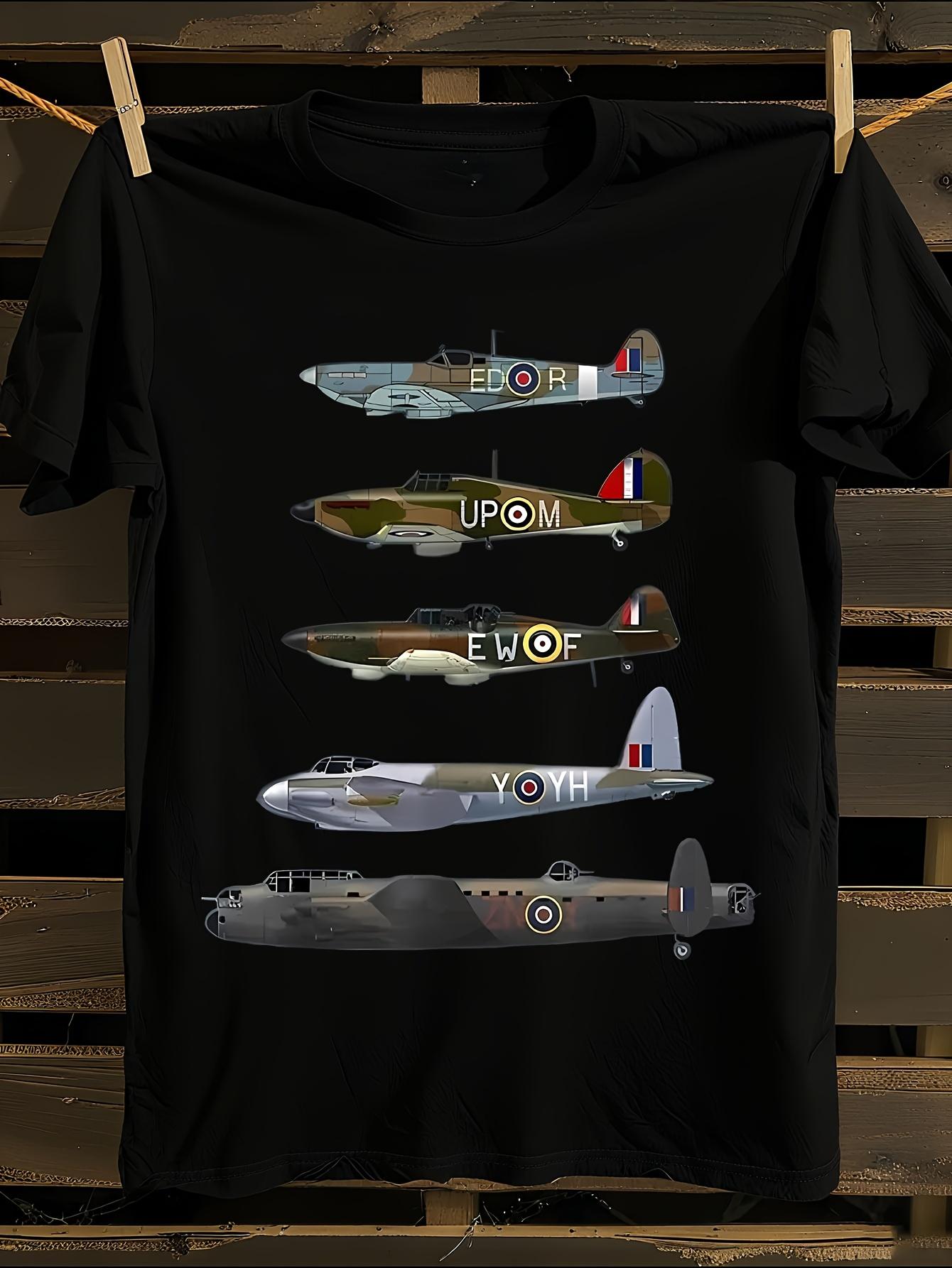 Lancaster Bomber Spitfire Fighter Plane Graphic Tshirt S