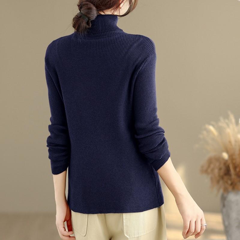 Dzianinowy casualowy oversize vintage wiosna jesień zima sweter pulower damski swetry