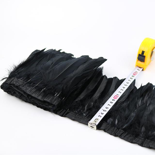1Meter Dyed Golden Goose Feather Trims for DIY Craft Party Wedding Dress Carnival Ribbon Clothes Decor Plumas Accessories15-20cm