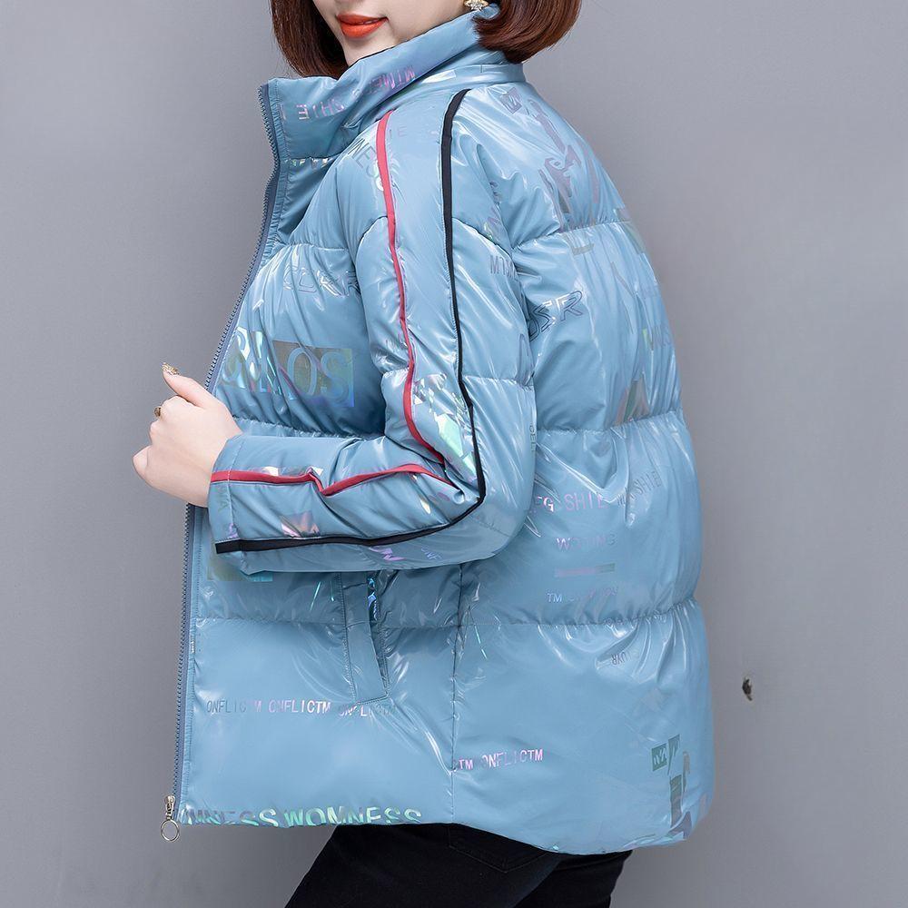 Winter Woman Wash-Free Glossy Parka Loose Thickened Warm Hooded Parka Short Windproof Waterproof Jacket