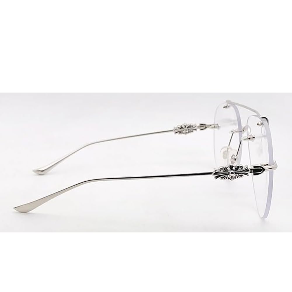 RSINC Ochelari de vedere fără ramă pentru bărbați CADRU ARGINTIU Rame pentru Școală de Modă & Sport DD-SK 63-18-138 CH DD-SK