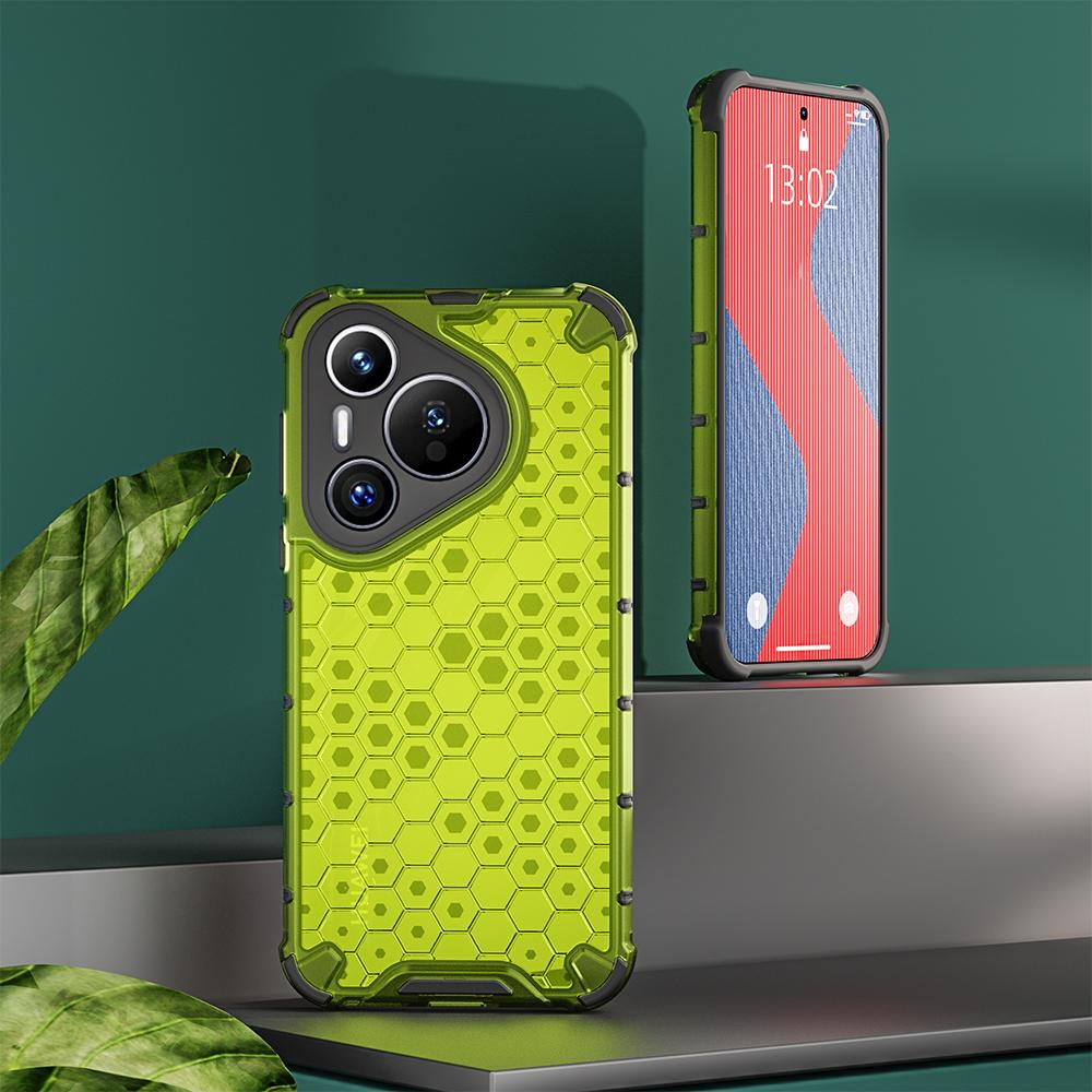 KEYSION Stoßfeste Armor-Hülle für Huawei Pura 70 Ultra P70 Silikon+PC Transparent Wabenförmige Handyhülle für Huawei Pura 70 Pro+