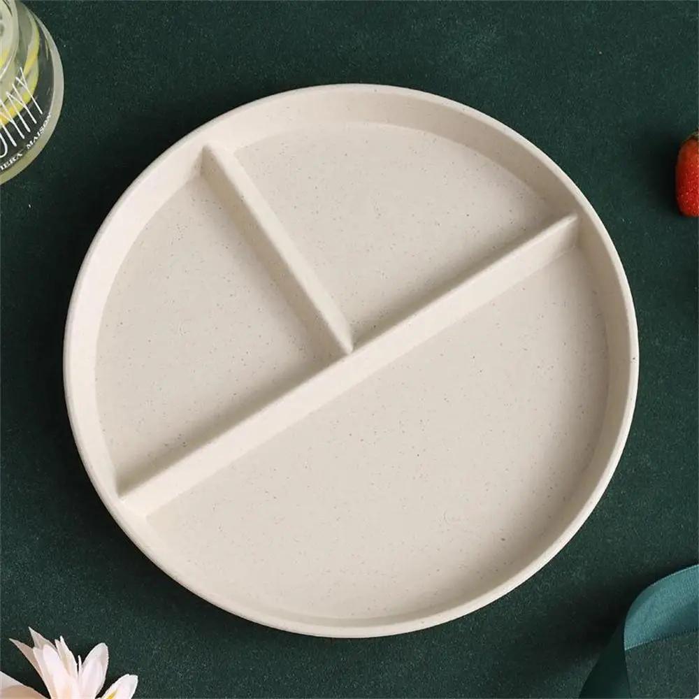 1/2/4 pezzi di piatti divisi in 3 piatti rotondi riutilizzabili per la dieta, piatti da portata per adulti, 3 scomparti