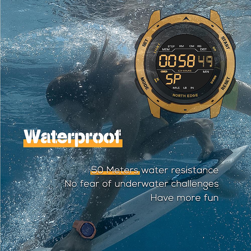 Men Digital Watch Men's Sports Watches Dual Time Pedometer Alarm Clock Waterproof 50M Digital Watch