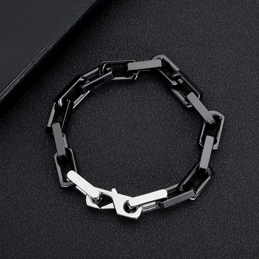 

2026 Fashion High-end Color Matching Cuban Bracelet for Men and Women, Non-fading Ceramic Material Hip-hop Jewelry Accessories (21Cm) bracelet чорний