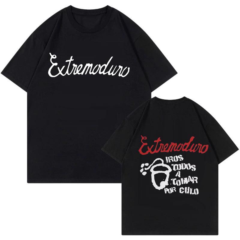 Unisex Fashion Rock Band Extremoduro Print Short Sleeve T Shirt Men Women Graphic Vintage T-Shirt Y2k Hip Hop Tees Tops Clothes