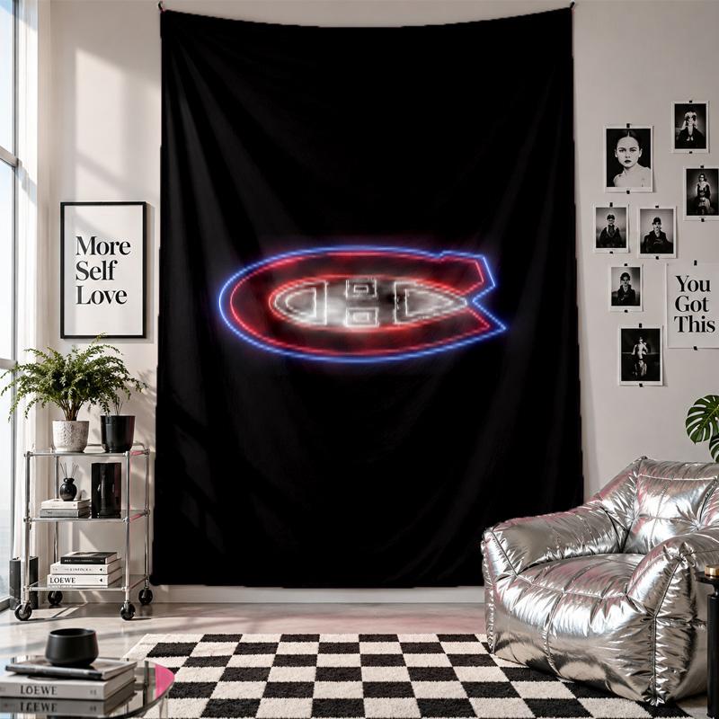 Montreal Canadiens Wall Tapestry Home Decor Wall Hanging Cloth for Bedroom Living Room Background