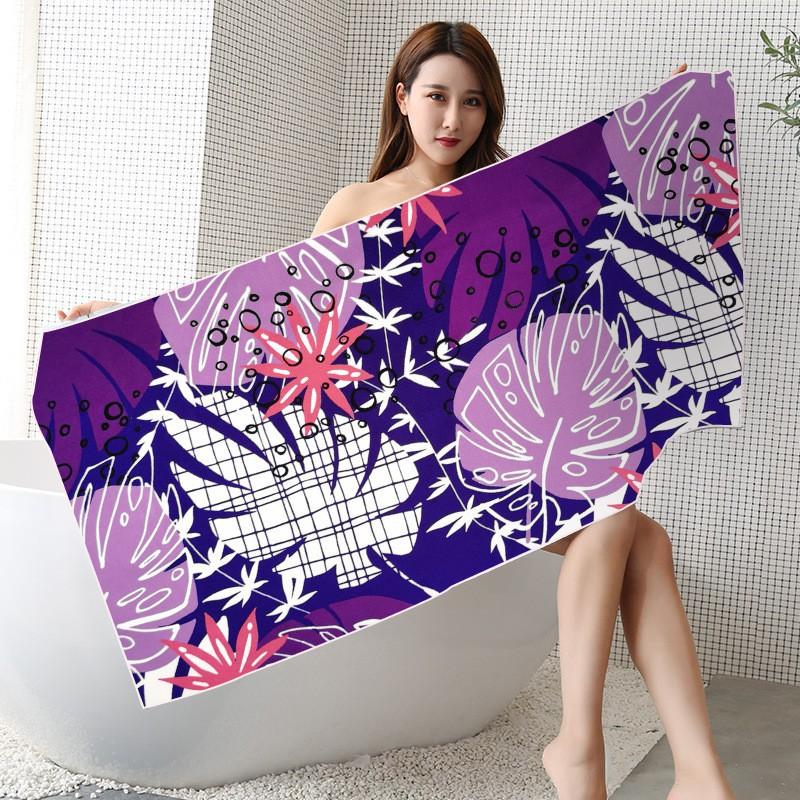 Ultrafine Microfiber Beach Towel Large Size Quick Dry Absorbent Digital Print Swim Cover Up Sun Protection Women Men Kids Pool Travel