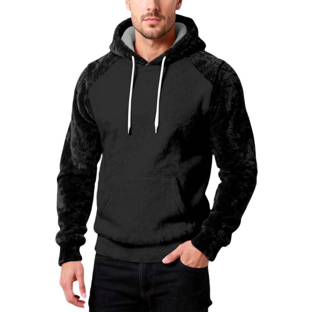 Herrenmode Freizeit Kapuzenpullover Kapuze Plüsch Lange Ärmel