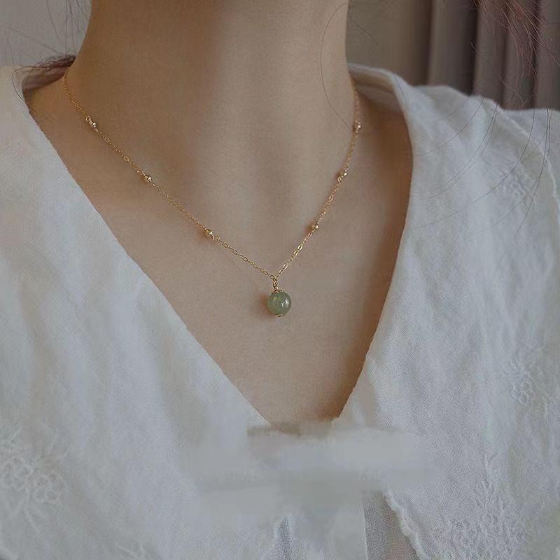 Elegant Gold Bead Necklace - Delicate Clavicle Chain with Small Beads, New Chinese Style, Cool & Versatile, Light Luxury